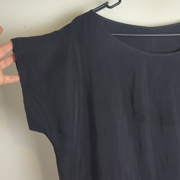 Babette Oversized Small Cupro Midi Black/Grey Mixed Media Dress #0329 - Picture 2 of 7